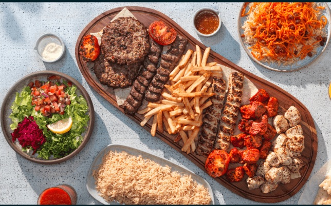 Halal certified ingredients and fresh kabobs