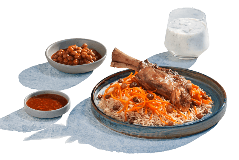 Halal steak platter