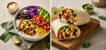 rice bowls and wraps